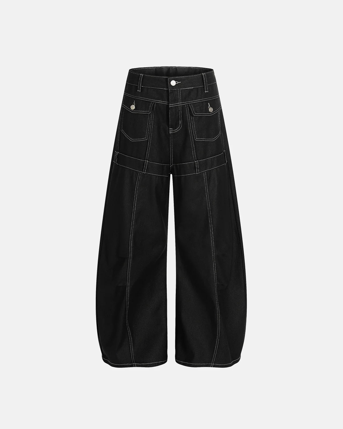 Contrast Stitch Baggy Barrel  Jeans | Inflation Streetwear