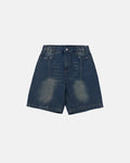 Deconstructed Washed Denim Jorts | Inflation Streetwear