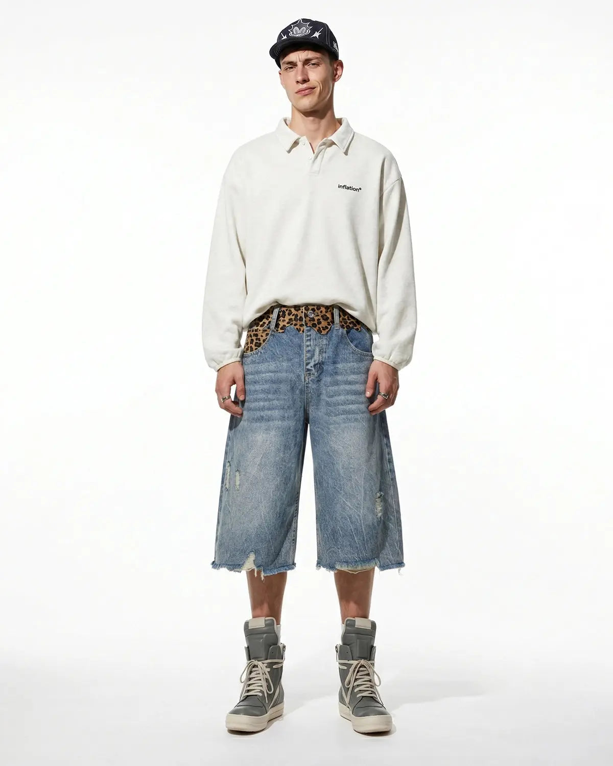 Leopard Patchwork Jorts | Inflation Streetwear