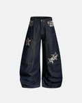 Leopard Star Patch Barrel Jeans | Inflation Streetwear