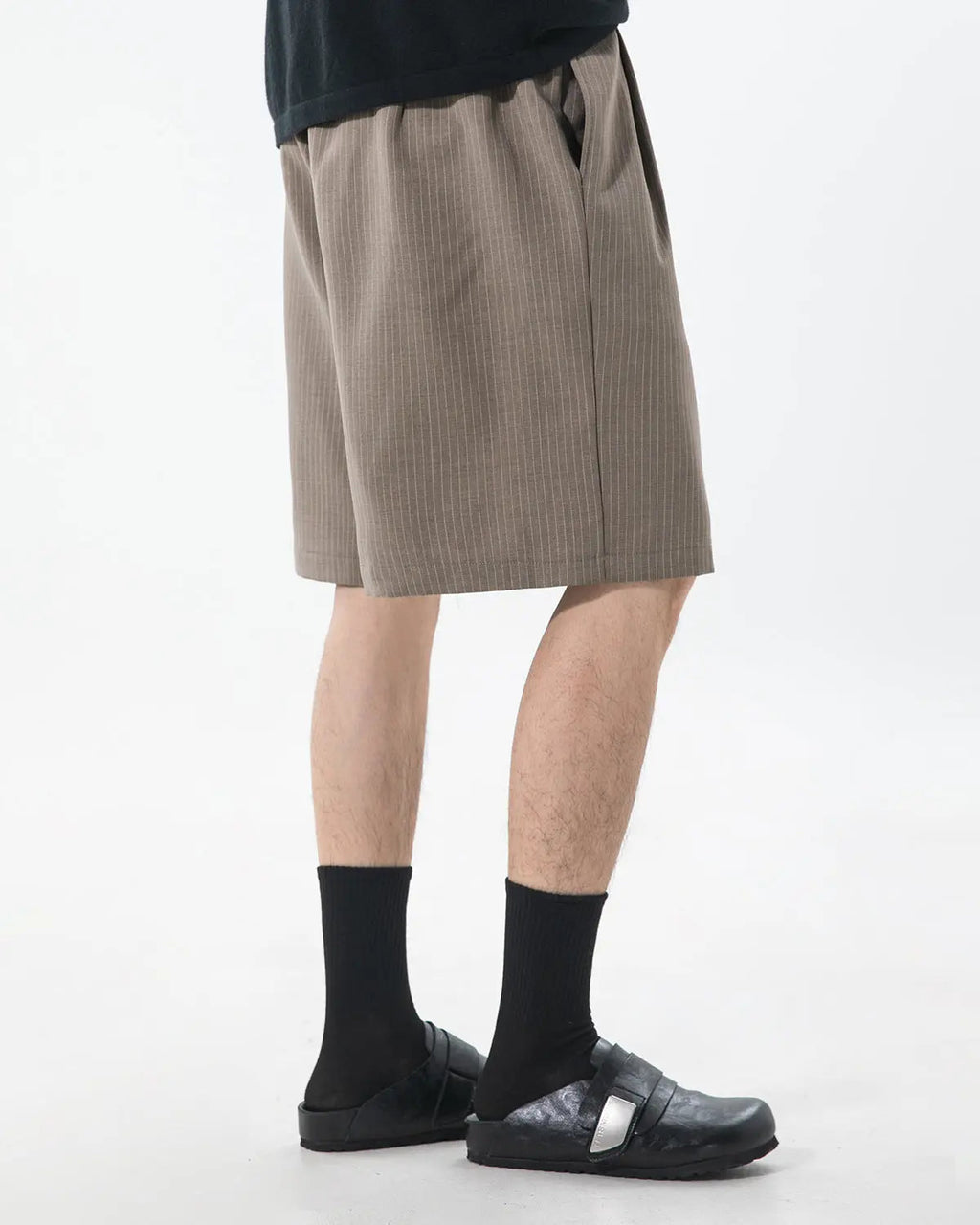 Pinstripe Pleated Tailored Shorts | Inflation Streetwear