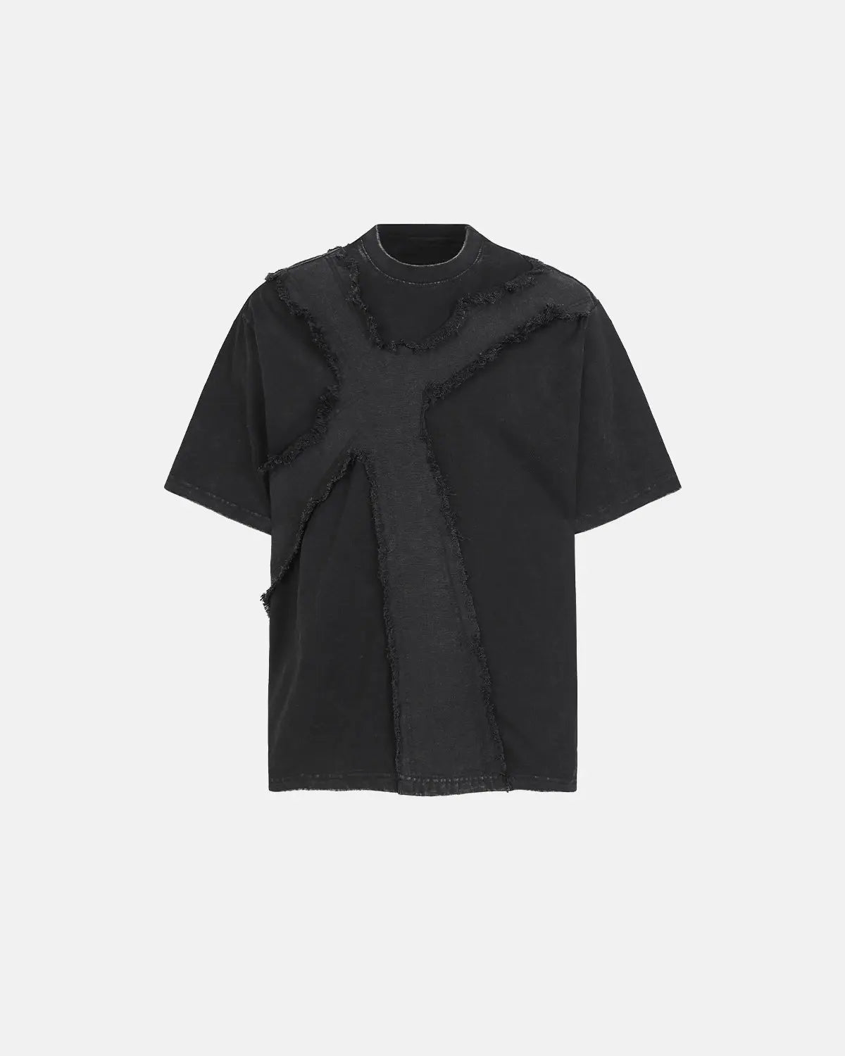 Deconstructed Cross Washed T-Shirt | Inflation Streetwear