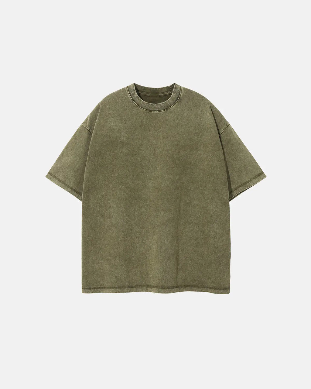 Mock Neck Wax Washed T-Shirt | Inflation Streetwear