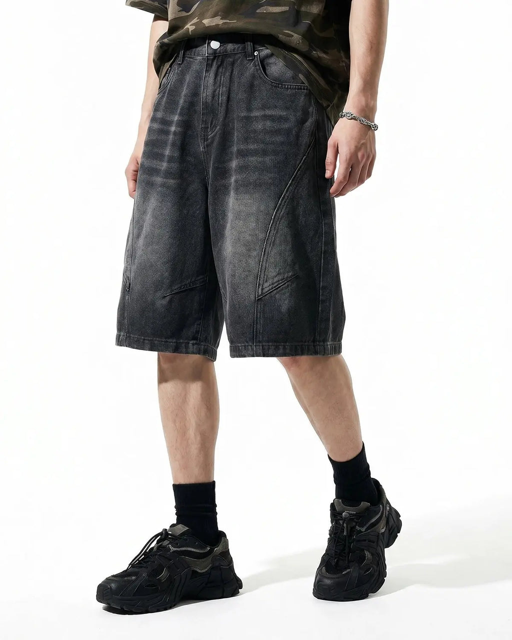 Structured Washed Denim Shorts | Inflation Streetwear