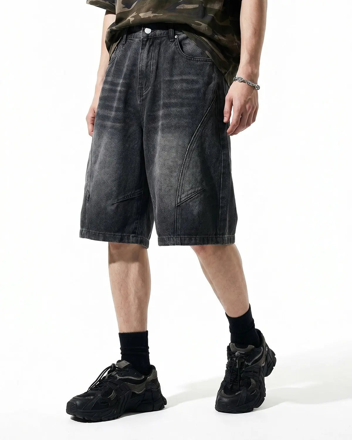 Structured Washed Denim Shorts | Inflation Streetwear