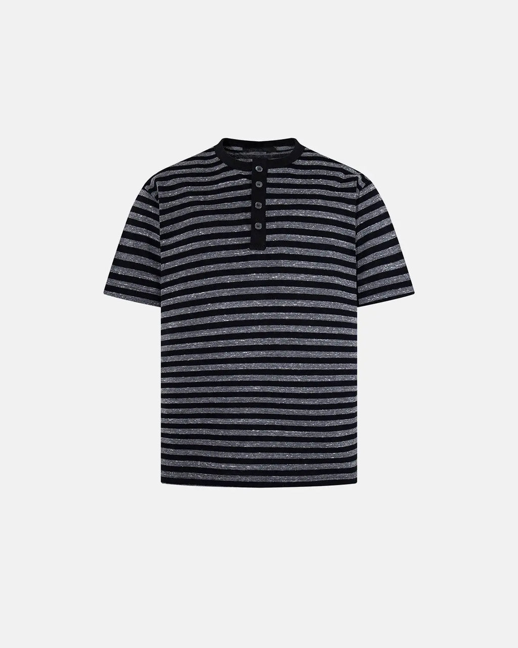 Striped Henley Relaxed T-shirt | Inflation Streetwear