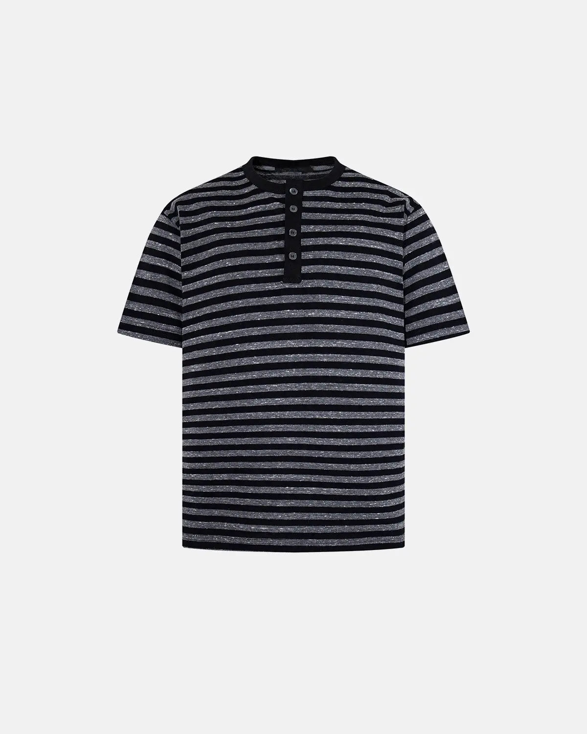 Striped Henley Relaxed T-shirt | Inflation Streetwear