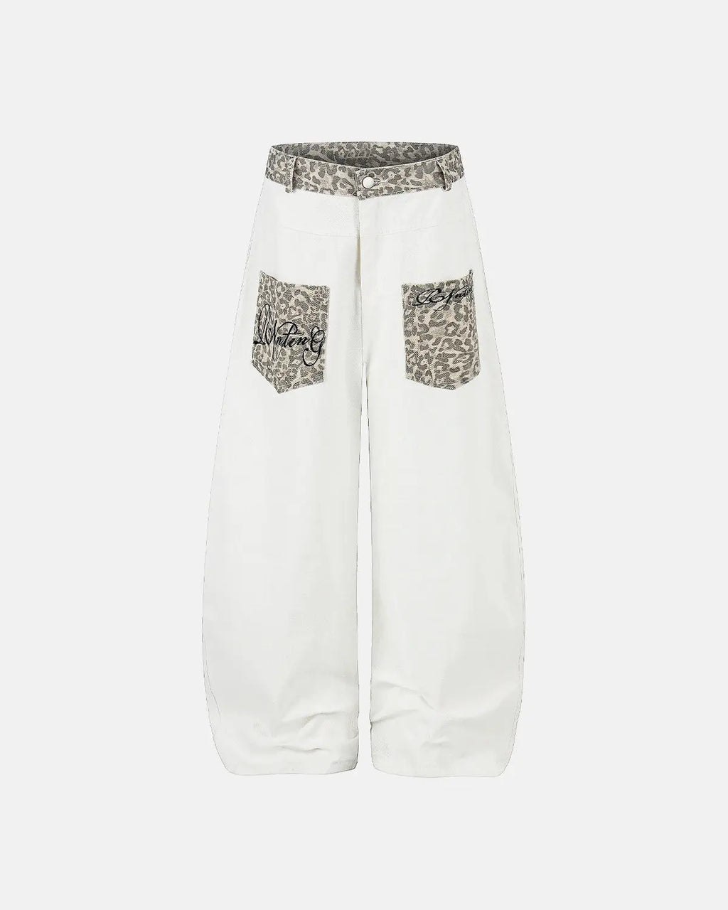 Leopard Patch Barrel Jeans | Inflation Streetwear