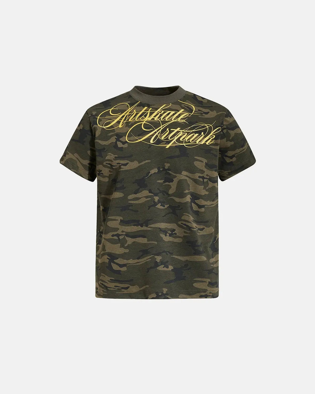 Camo Script Boxy T-Shirt | Inflation Streetwear