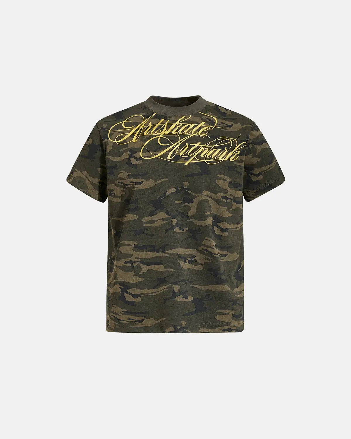 Camo Script Boxy T-Shirt | Inflation Streetwear
