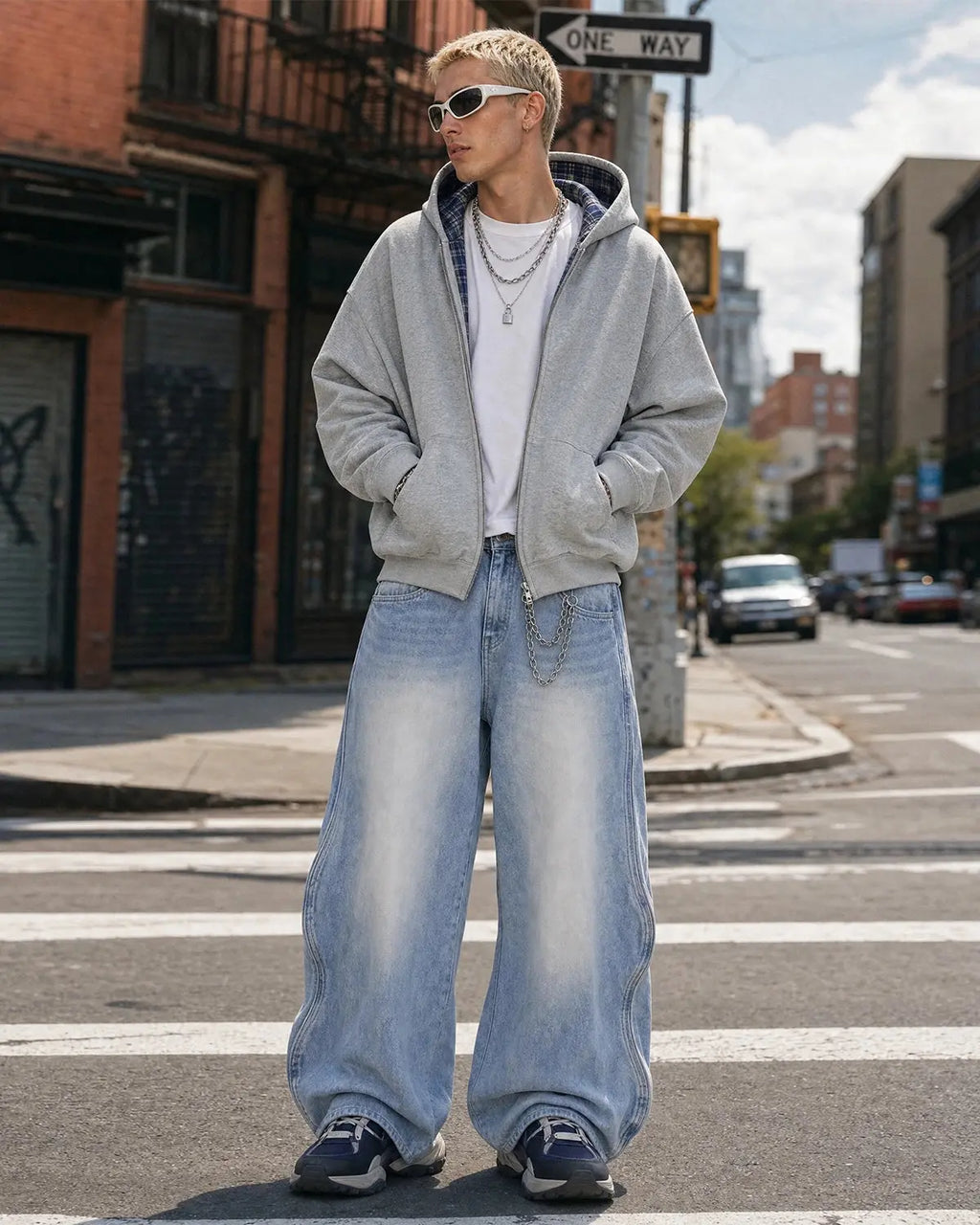 INFLATION Wave Washed Baggy Jeans