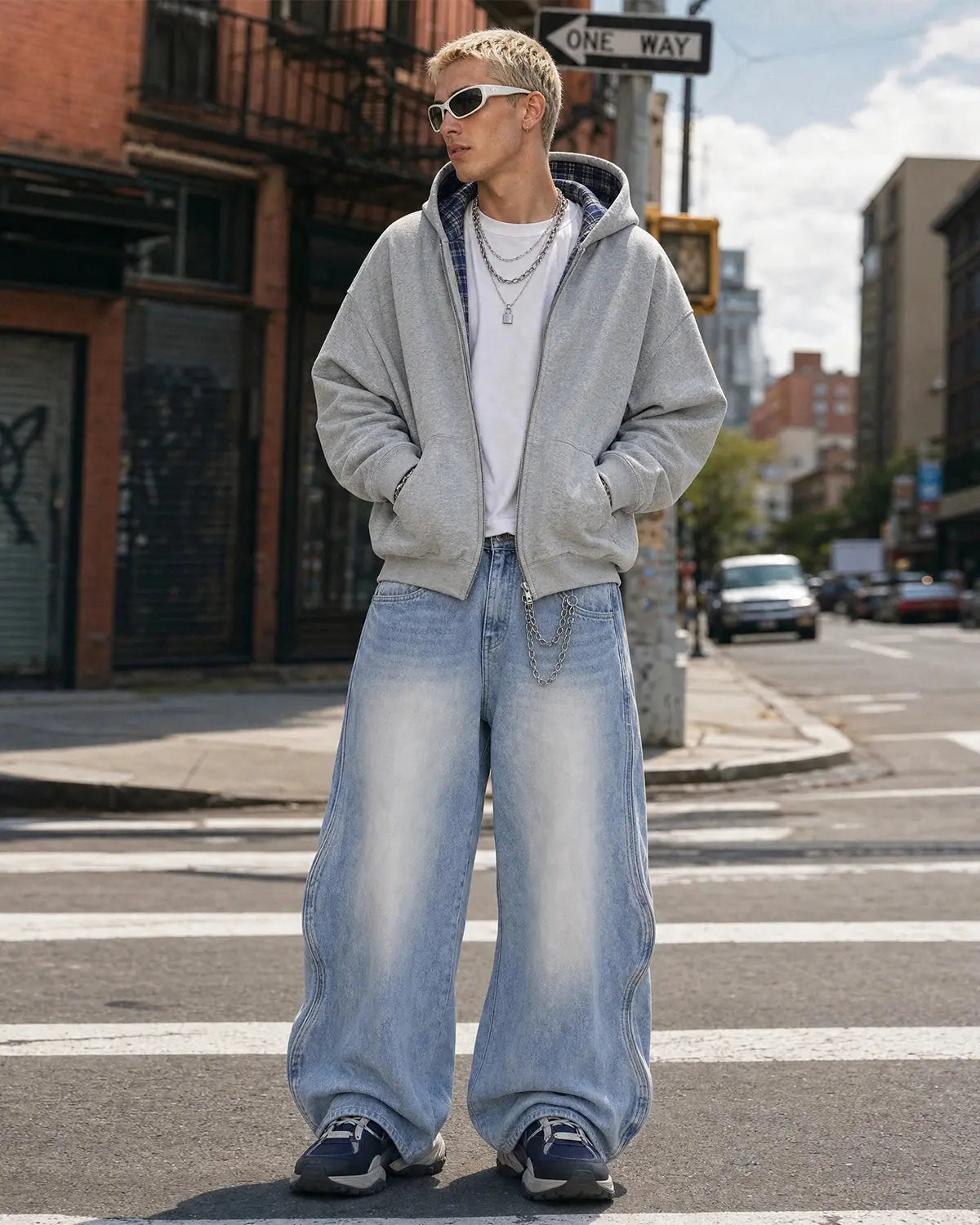 INFLATION Wave Washed Baggy Jeans