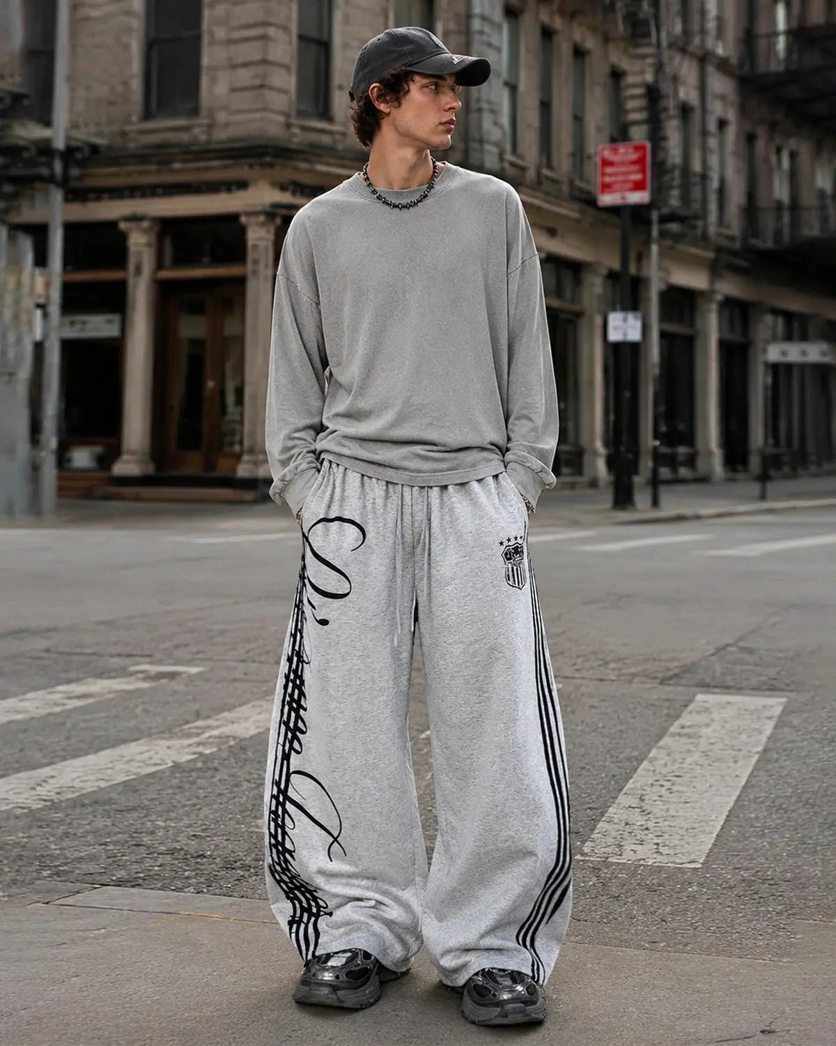 Script Stripe Baggy Sweatpants| Inflation Streetwear