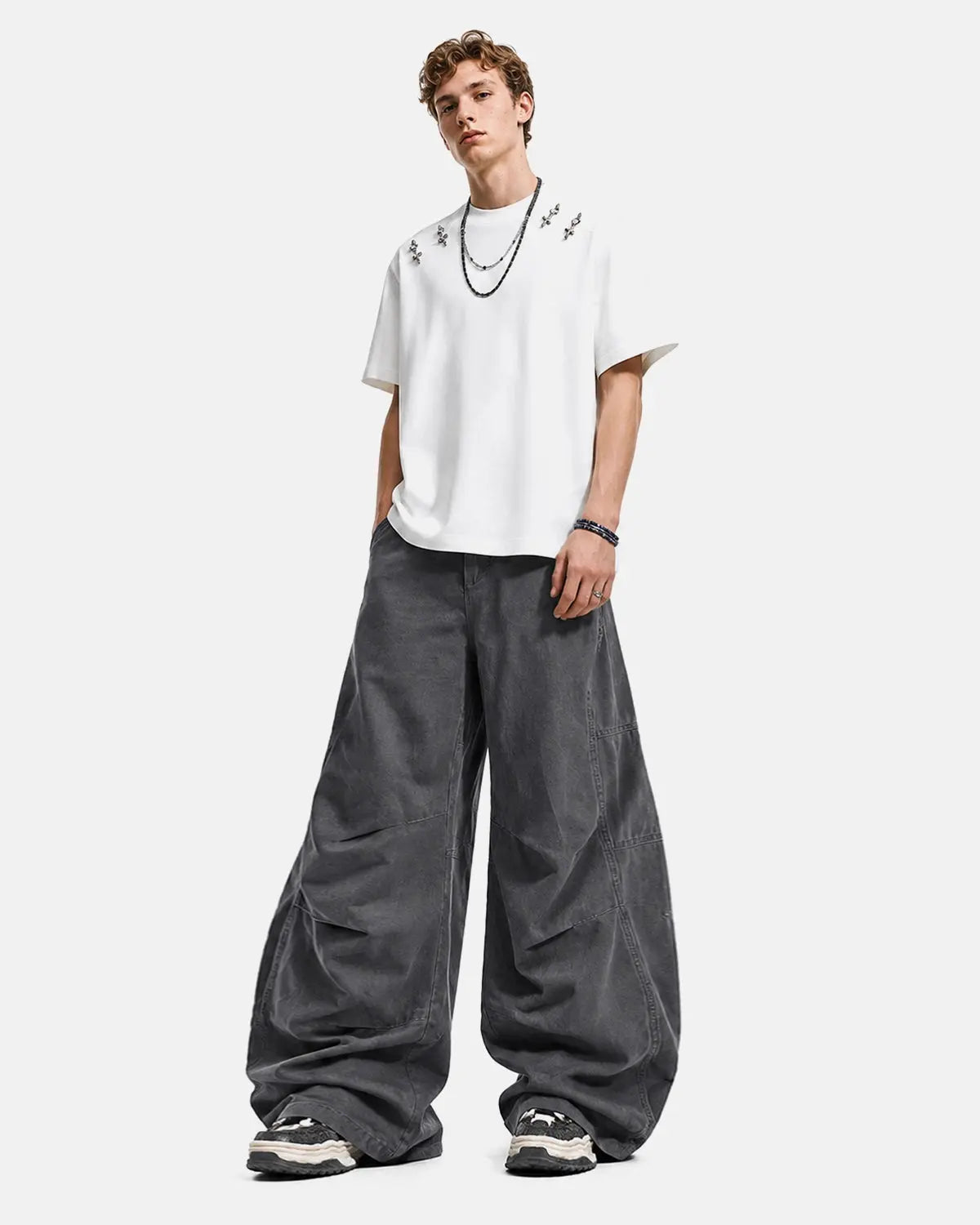 Washed Curved Seam Cargo Pants | Inflation Streetwear