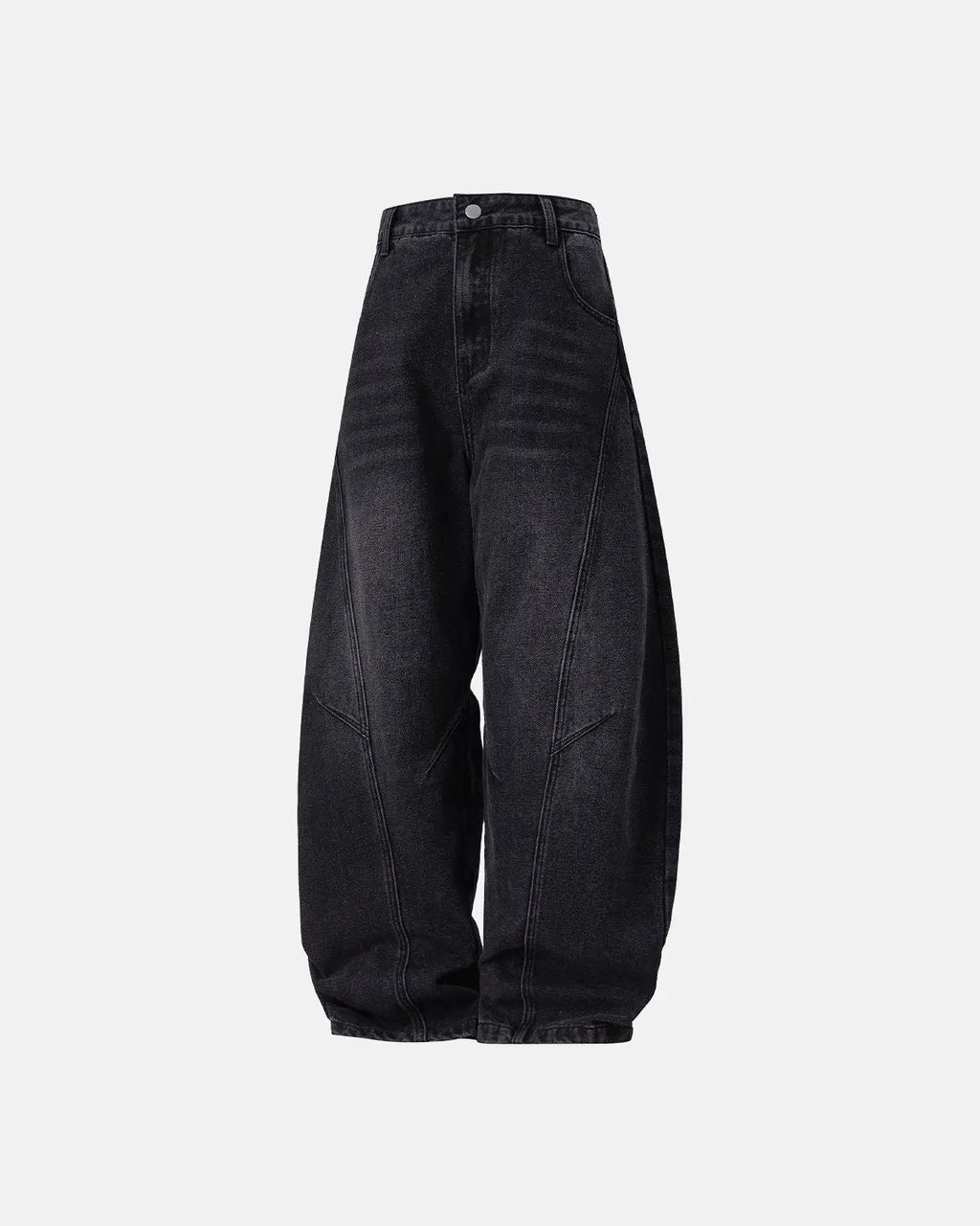Curved Seam Deconstructed Barrel Jeans | Inflation Streetwear