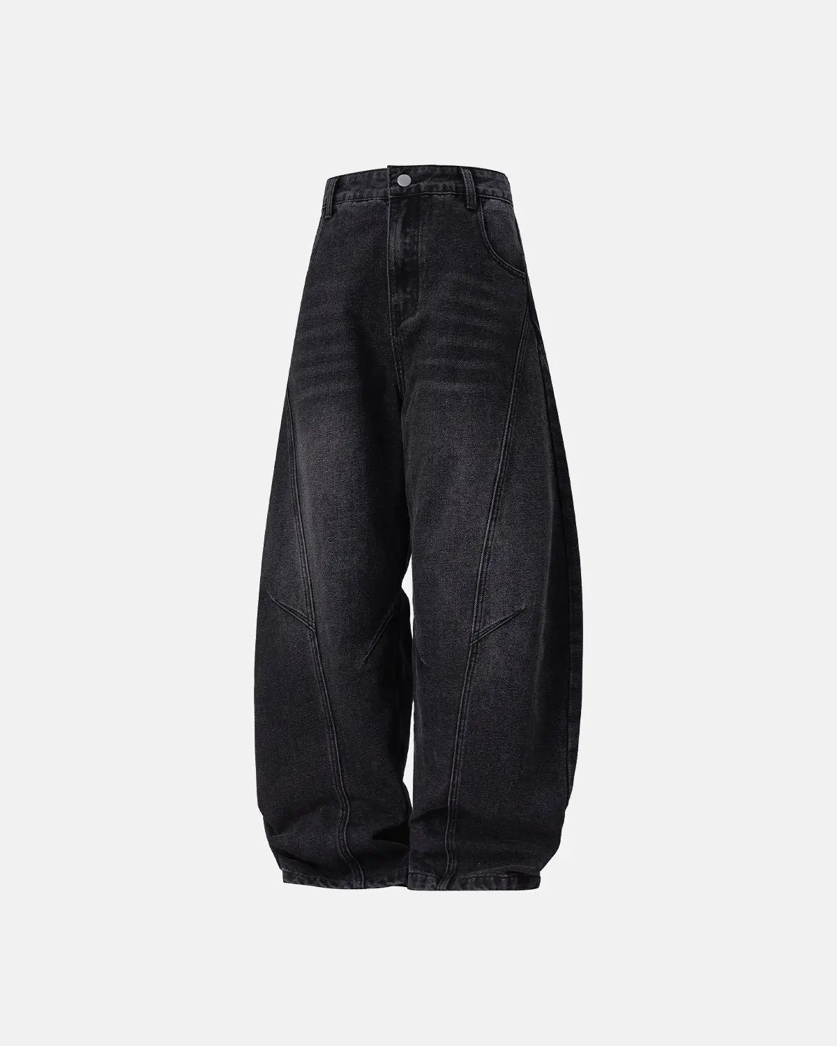 Curved Seam Deconstructed Barrel Jeans | Inflation Streetwear