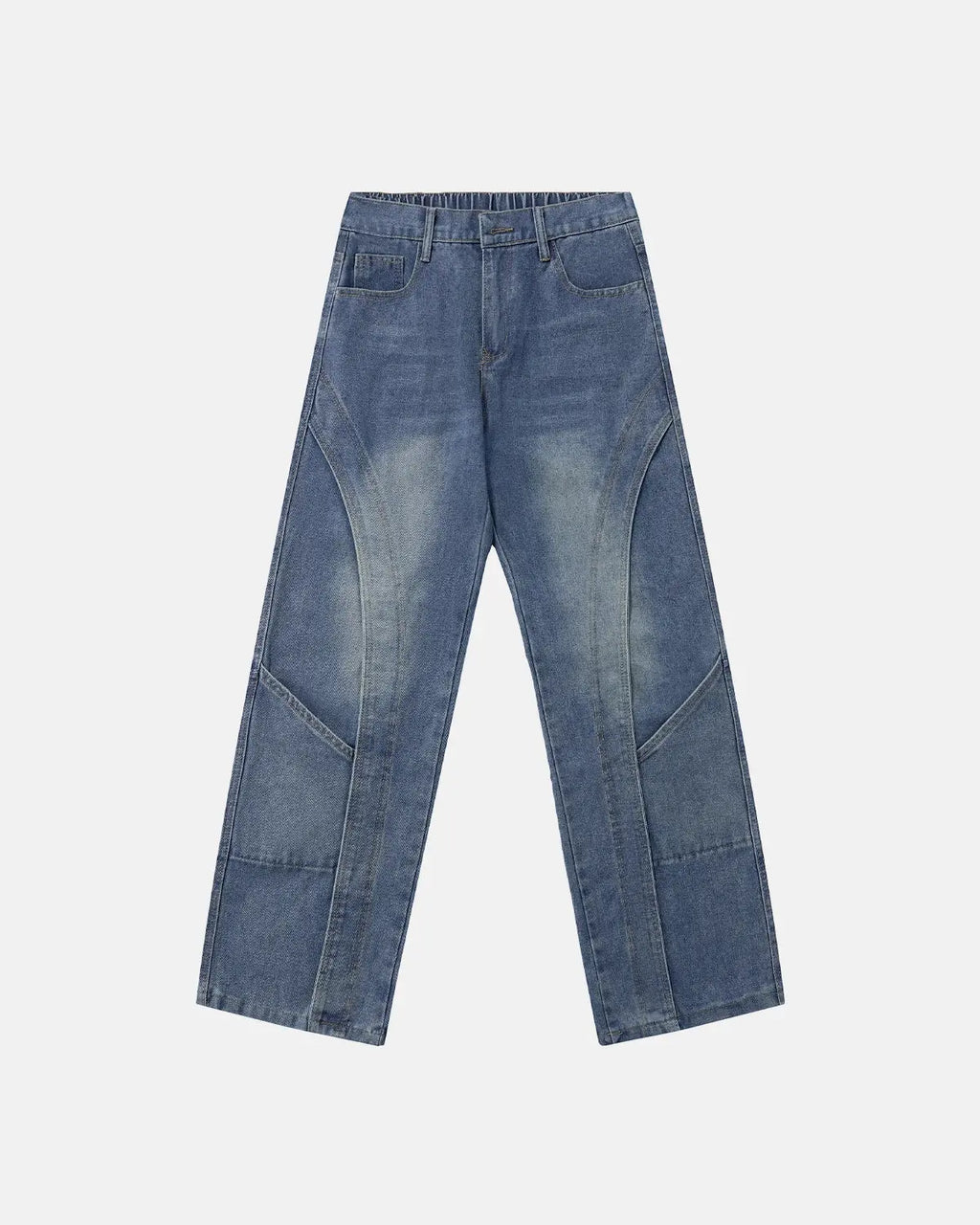 Deconstructed Baggy Straight-Leg Jeans | Inflation Streetwear