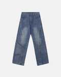Deconstructed Baggy Straight-Leg Jeans | Inflation Streetwear