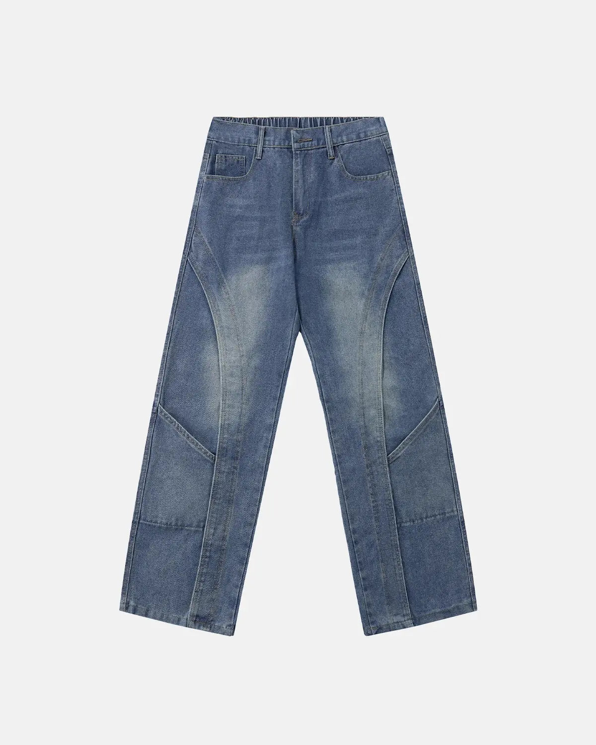 Deconstructed Baggy Straight-Leg Jeans | Inflation Streetwear