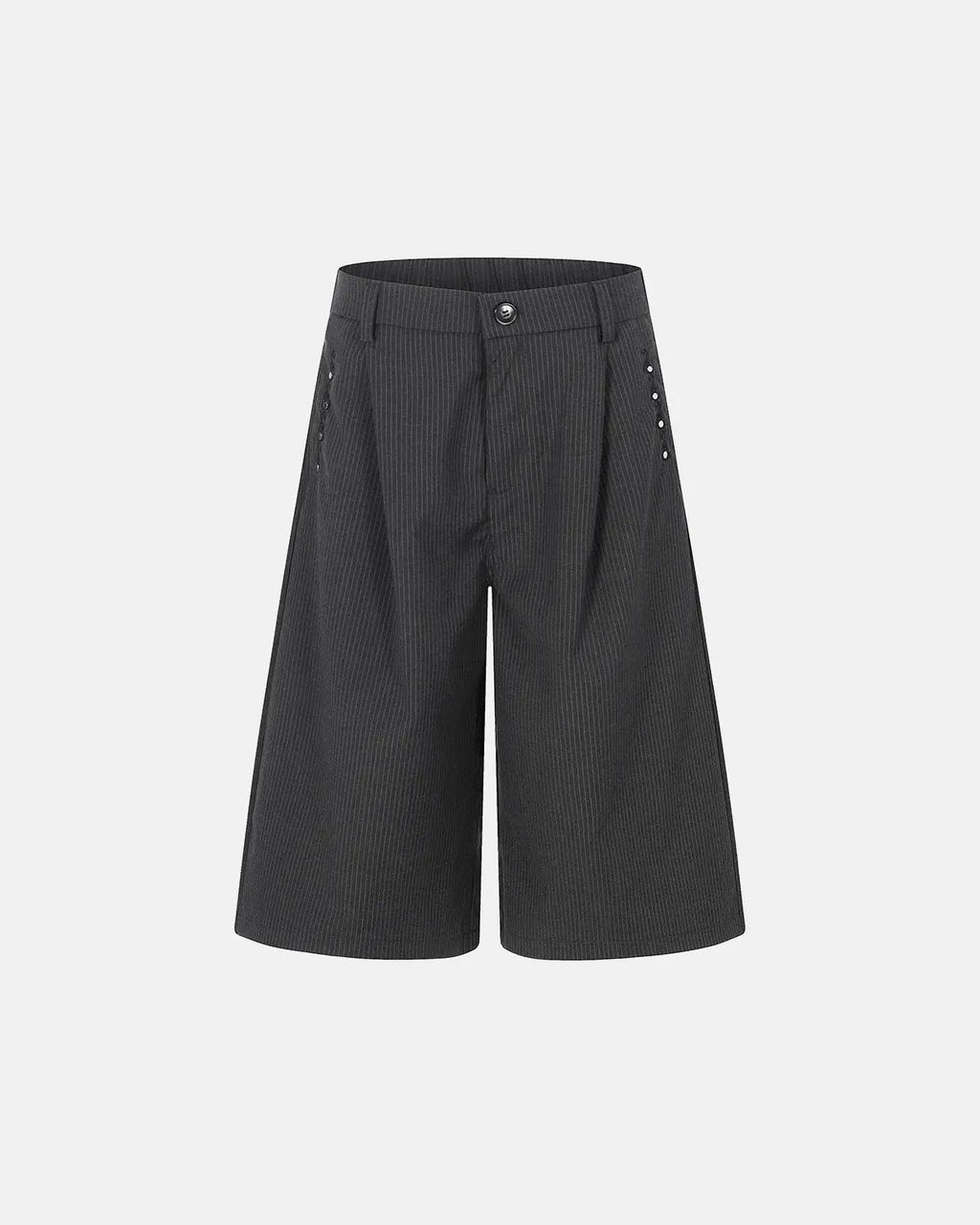 Pinstripe Stud Detail Tailored Shorts | Inflation Streetwear