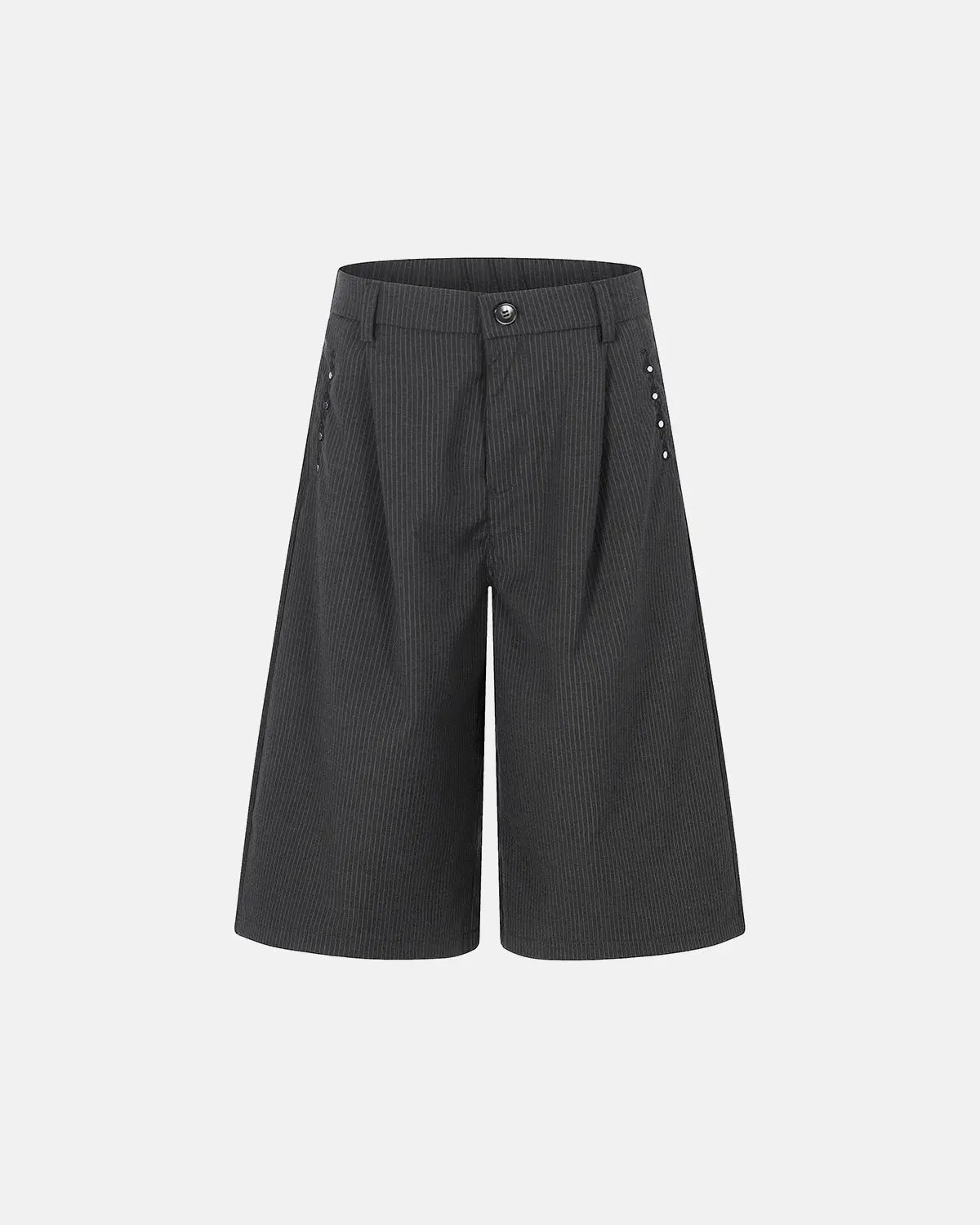 Pinstripe Stud Detail Tailored Shorts | Inflation Streetwear