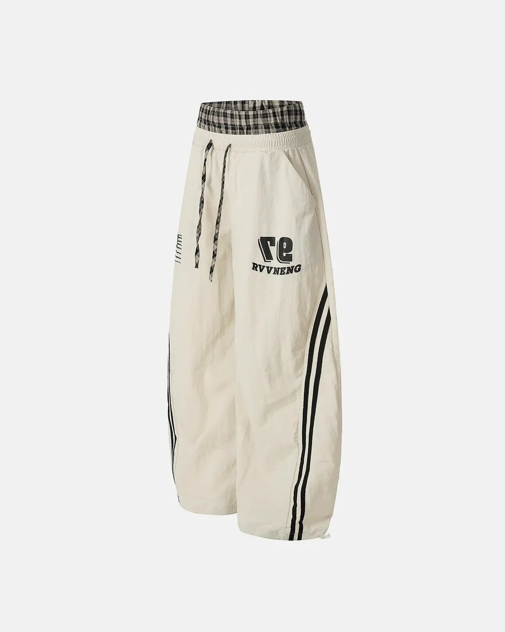 Plaid Double Waist Baggy Track Pants | Inflation Streetwear
