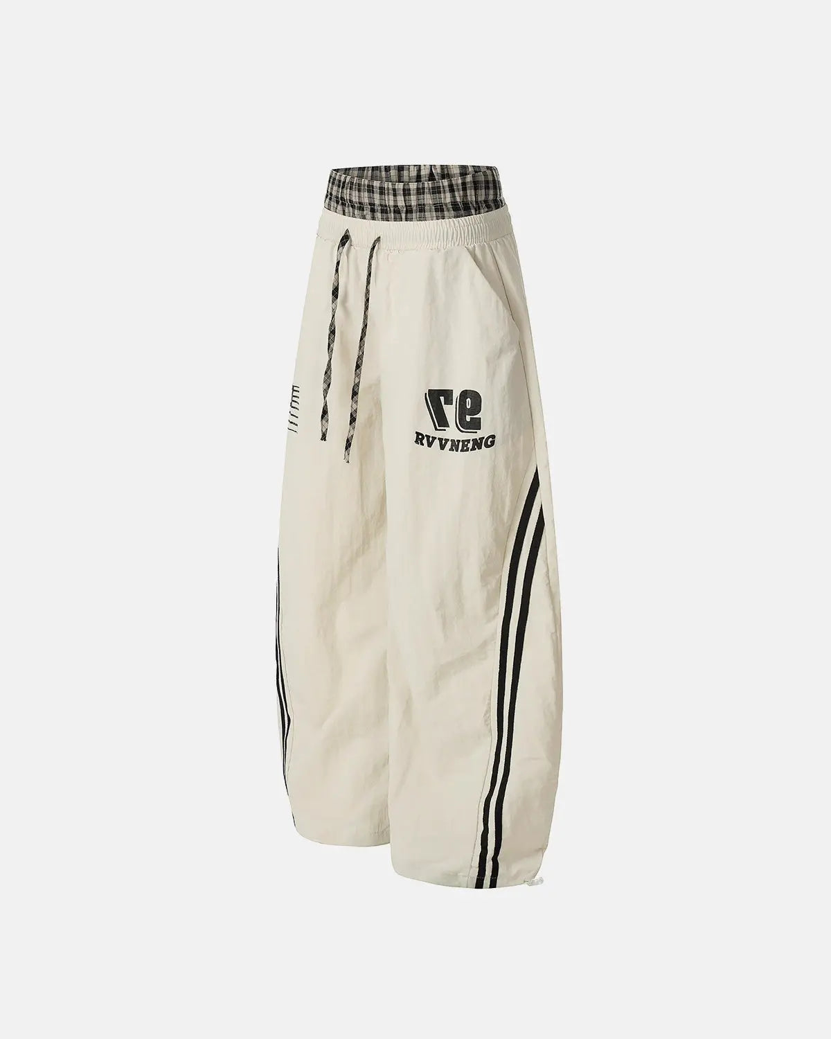 Plaid Double Waist Baggy Track Pants | Inflation Streetwear