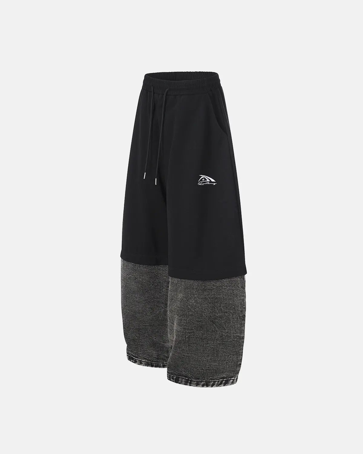 Denim Detachable Patchwork Barrel Joggers | Inflation Streetwear