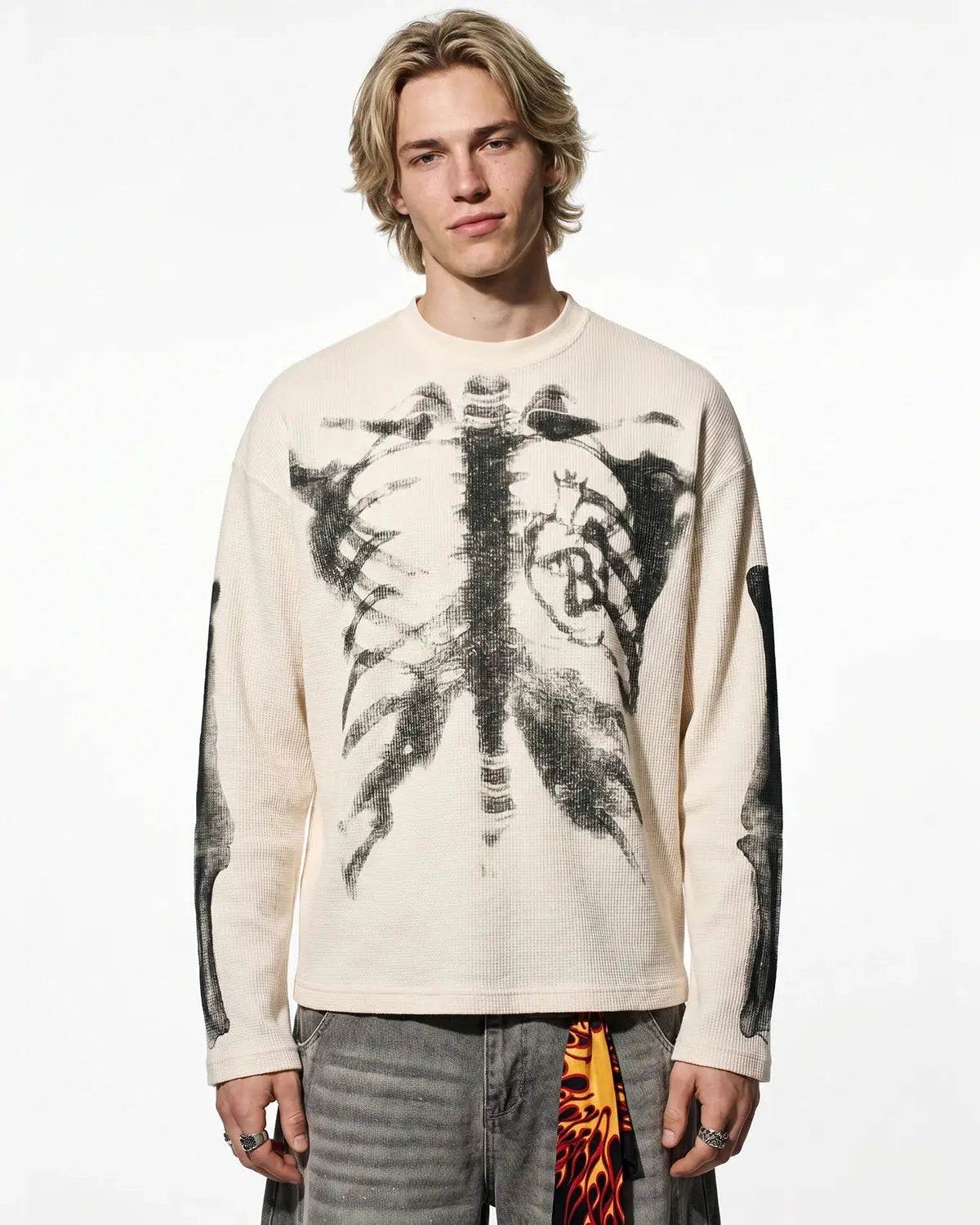 Skeleton Graphic Washed Long Sleeve | Inflation Streetwear