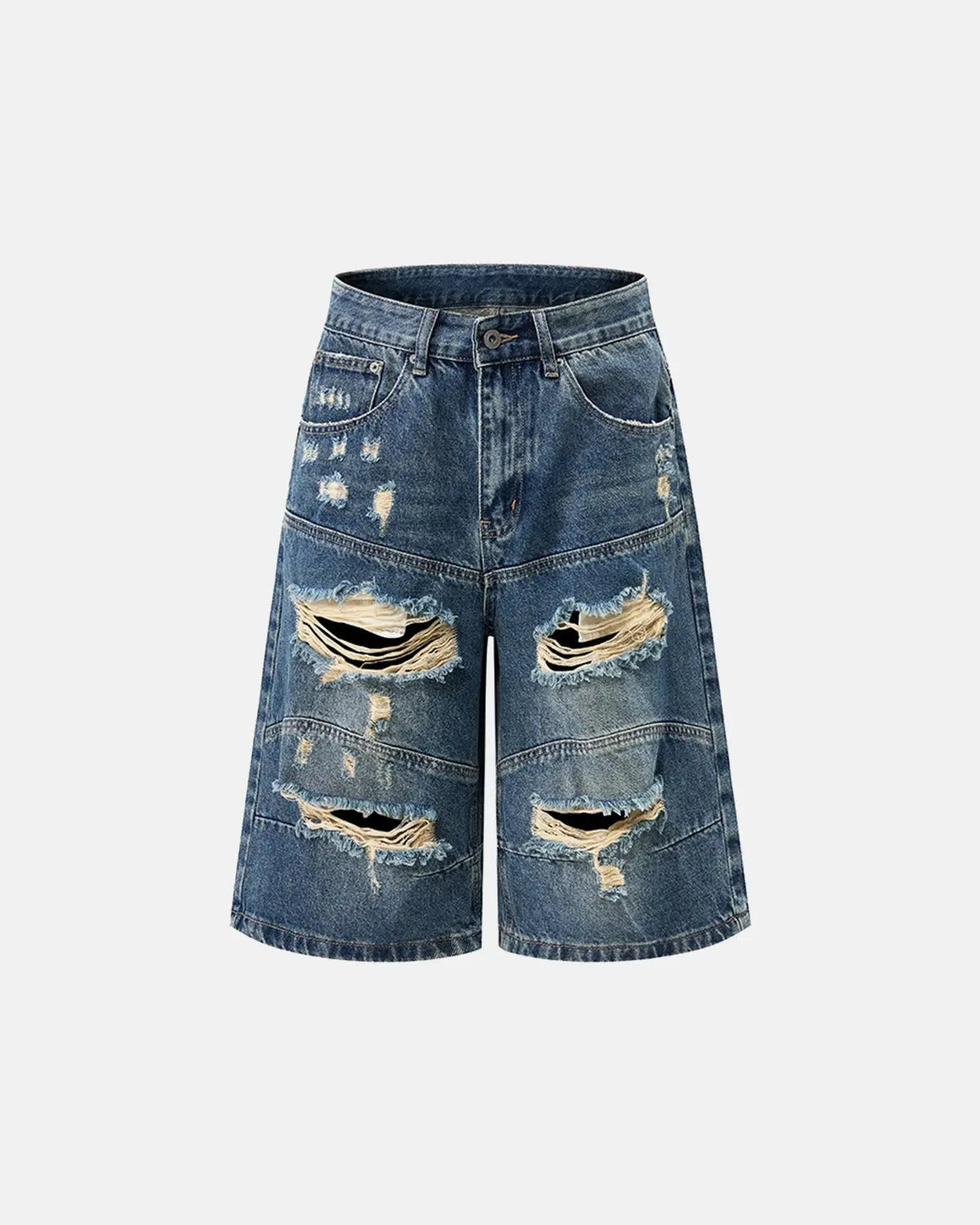 Heavy Washed Distressed Baggy Jorts | Inflation Streetwear