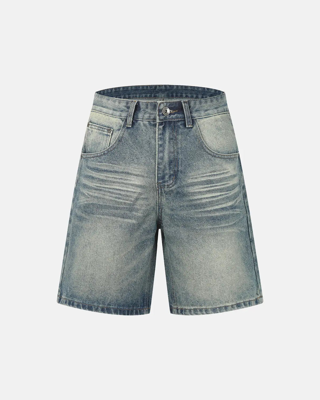 Mid-Length Washed Denim Shorts | Inflation Streetwear