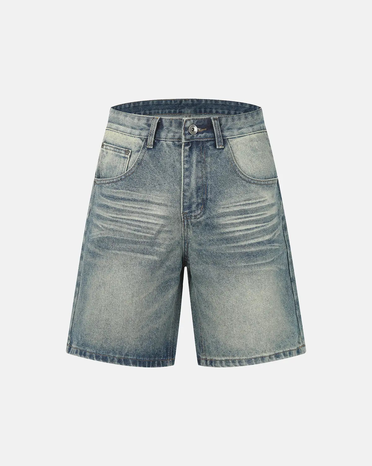 Mid-Length Washed Denim Shorts | Inflation Streetwear