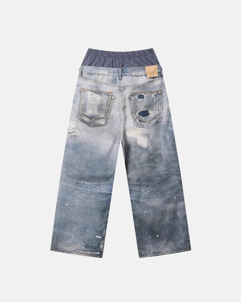 Layered Digital Print Baggy Jeans | Inflation Streetwear