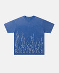 Washed Rhinestone Flame Boxy T-Shirt | Inflation Streetwear