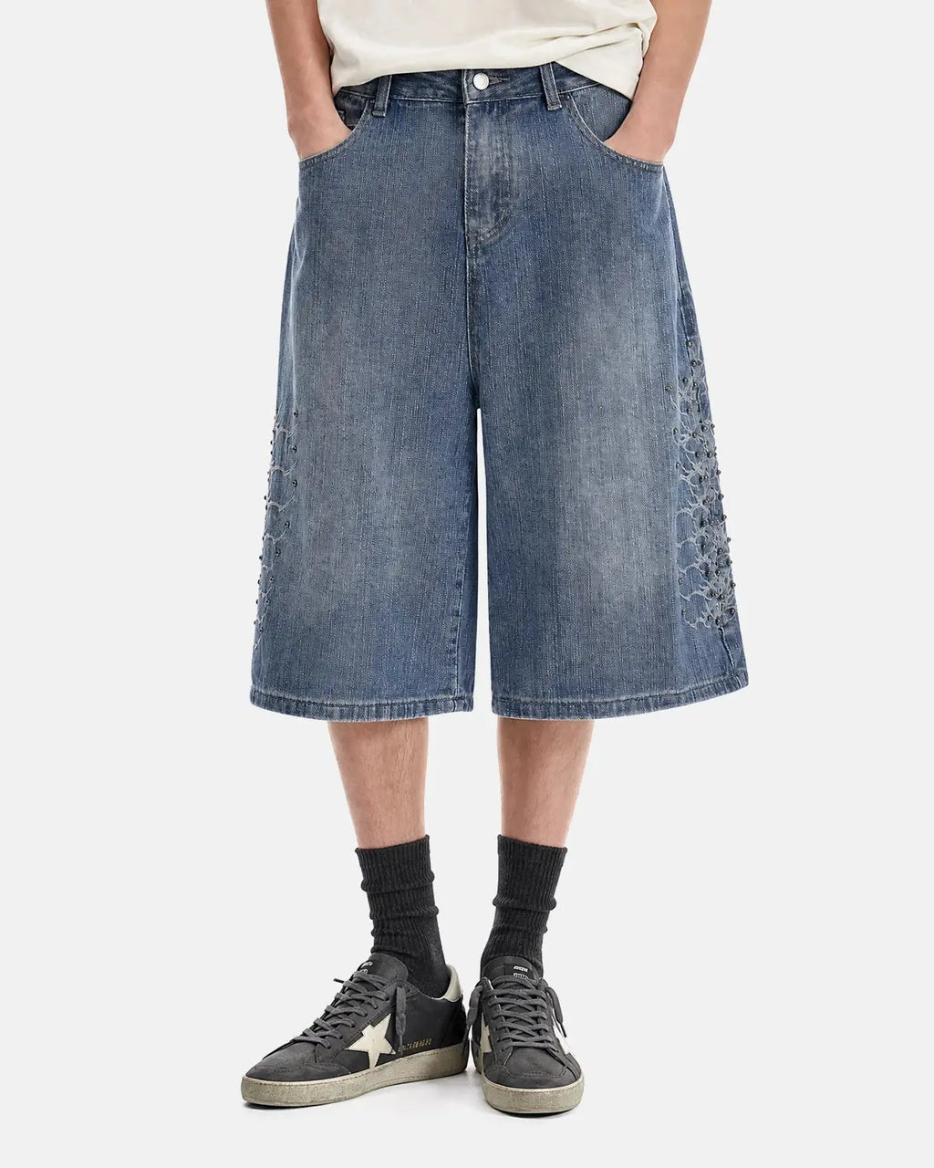 Studded Bamboo Weave Jorts | Inflation Streetwear