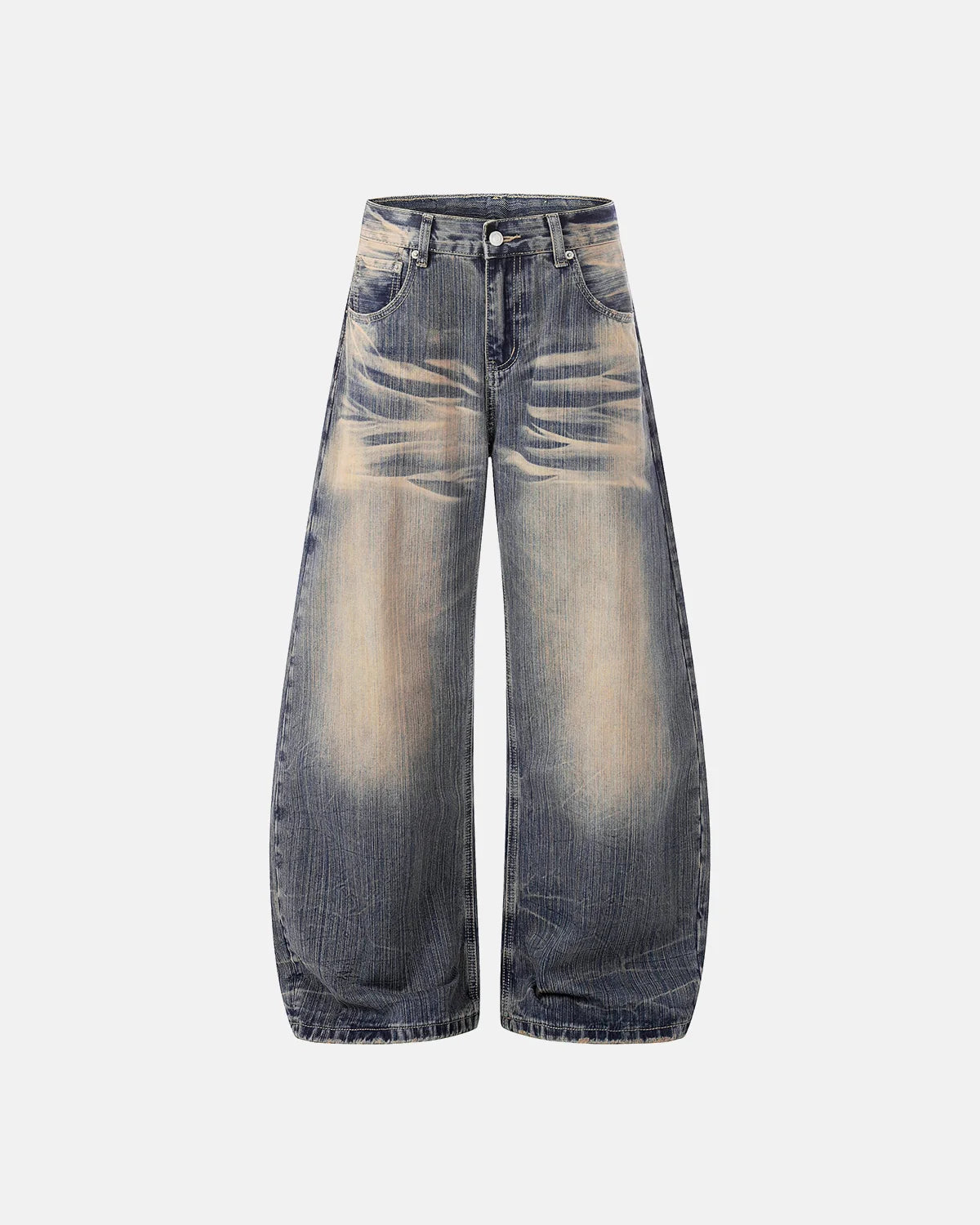 Bamboo Weave Dirty Wash Barrel Jeans | Inflation Streetwear