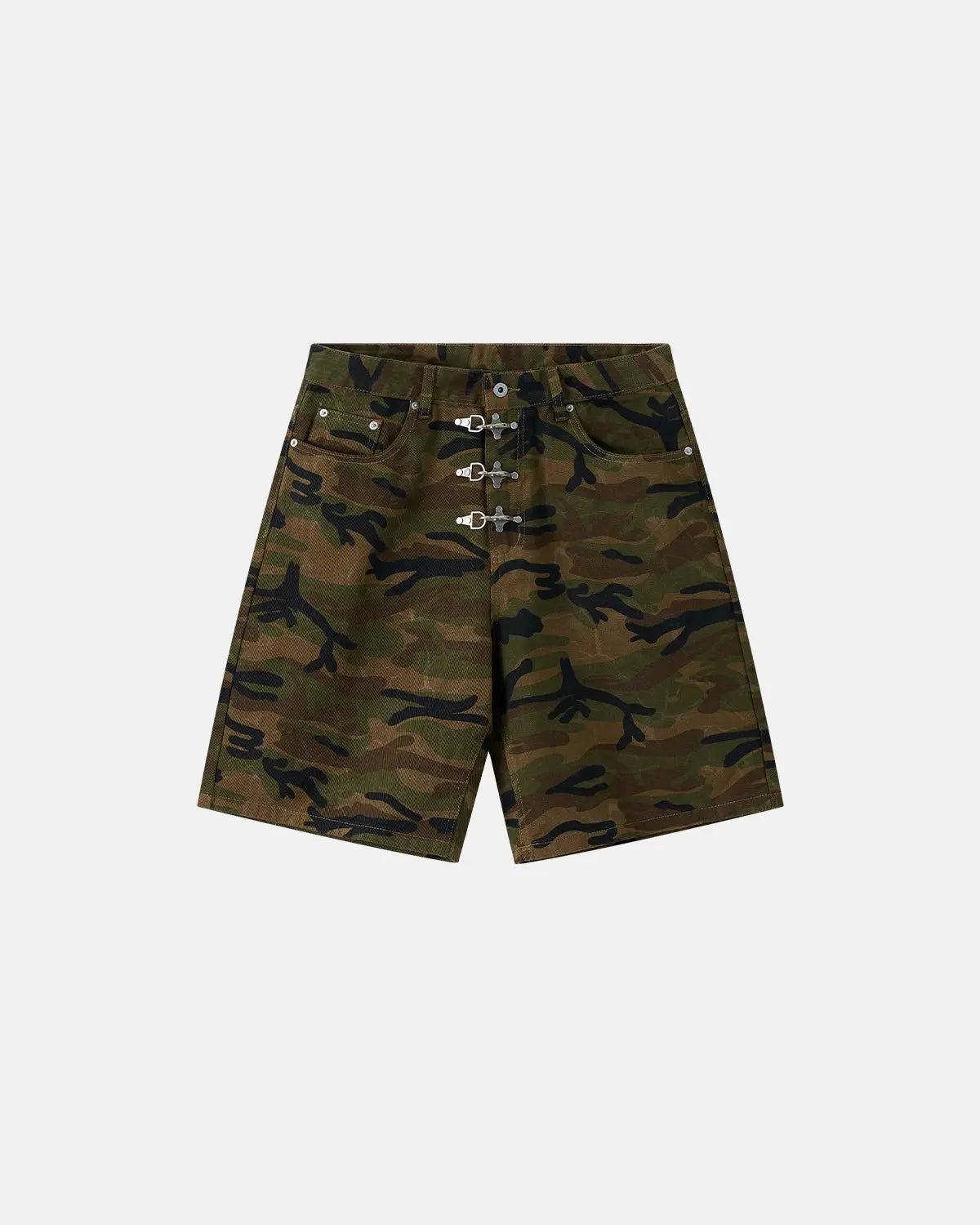 Metal Clasp Camo Shorts | Inflation Streetwear