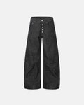 Button Detail Deconstructed Raw Baggy Jeans | Inflation Streetwear