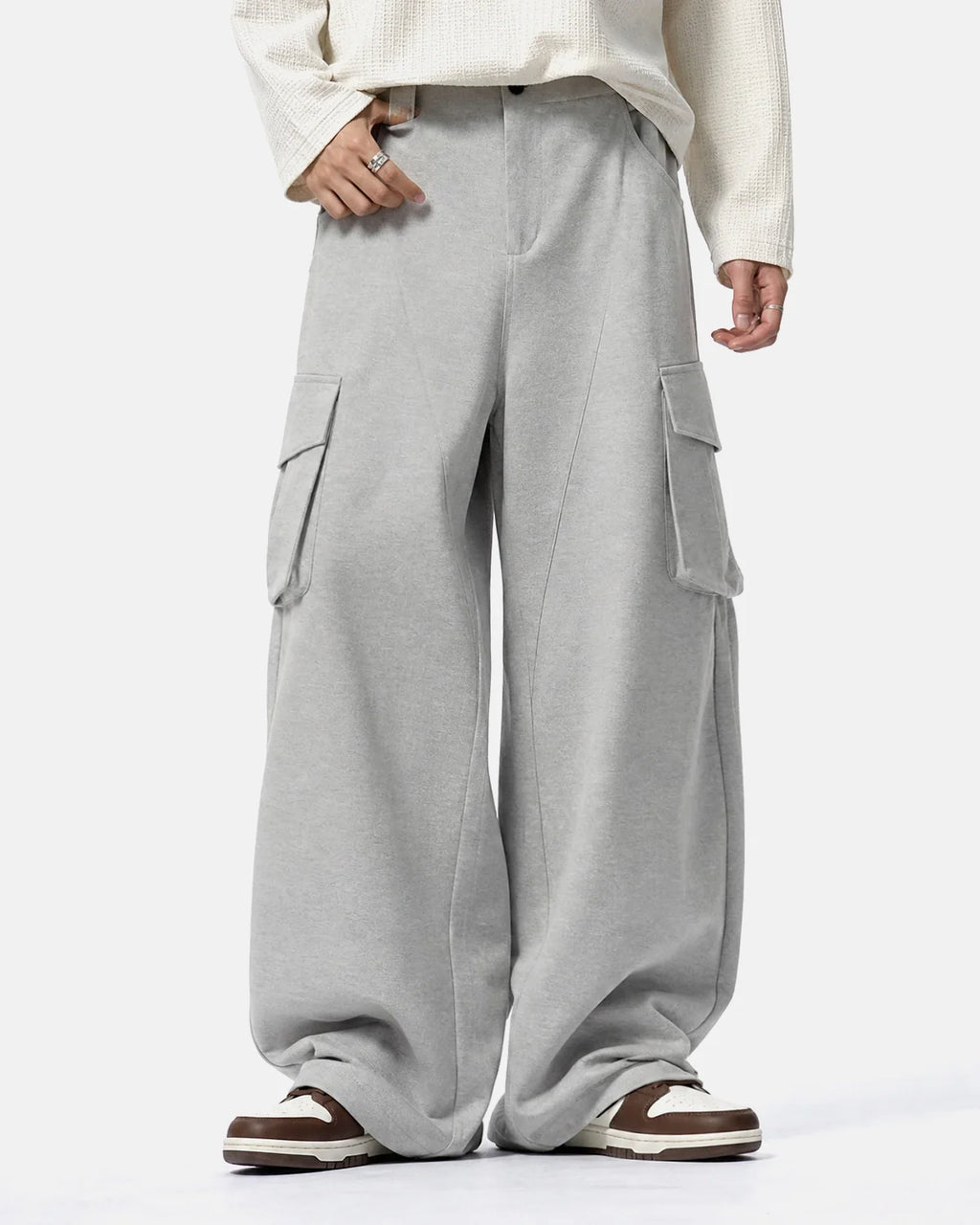 Structured Wide Leg Cargo Pants | Inflation Streetwear