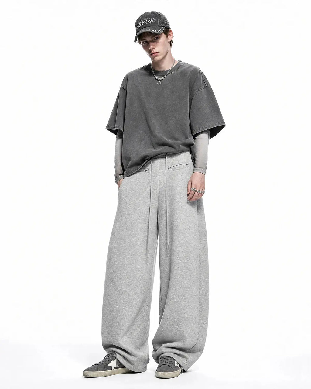 Curved Wide-Leg Sweatpants | Inflation Streetwear