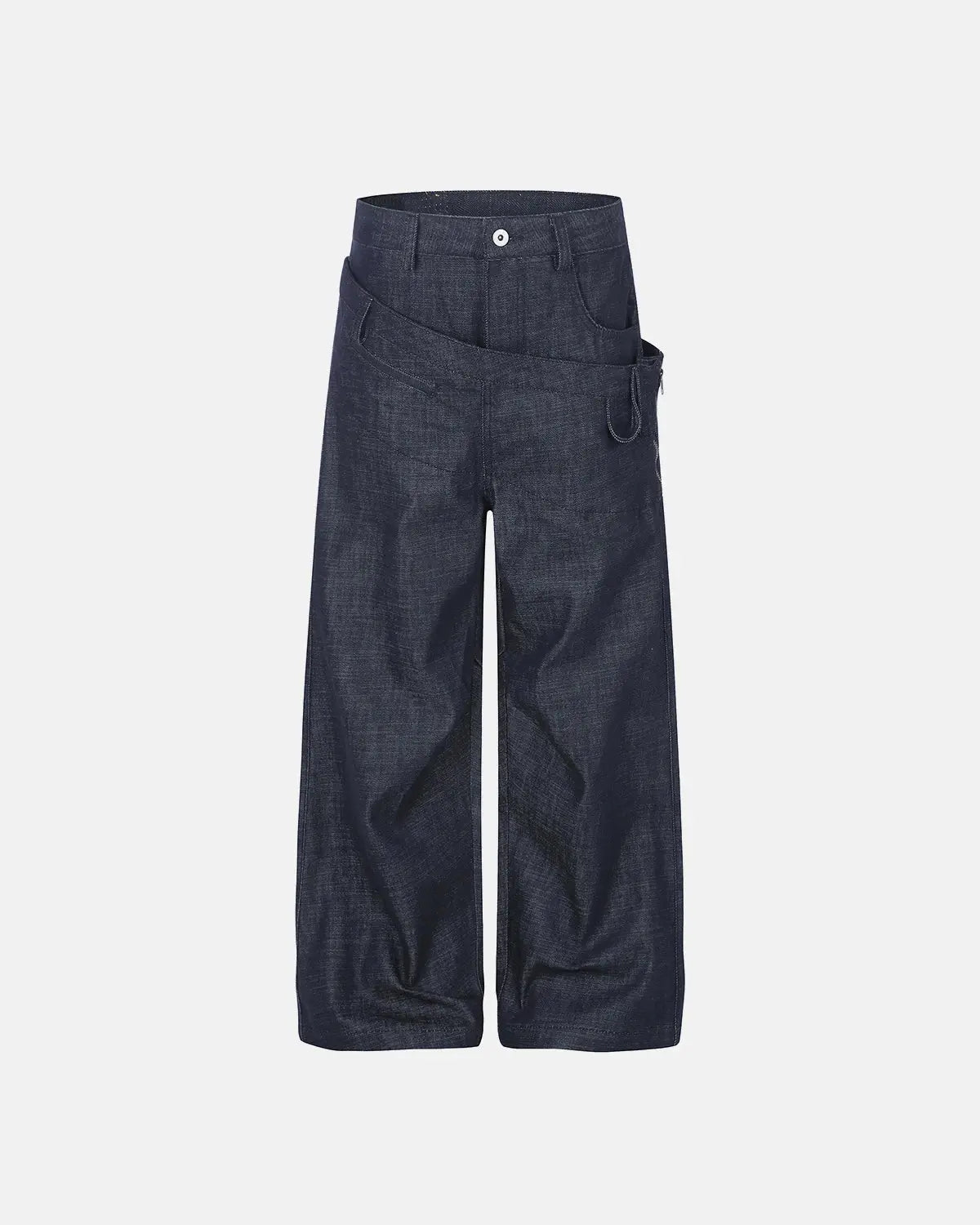 Asymmetric Wrap Waist Baggy Jeans | Inflation Streetwear