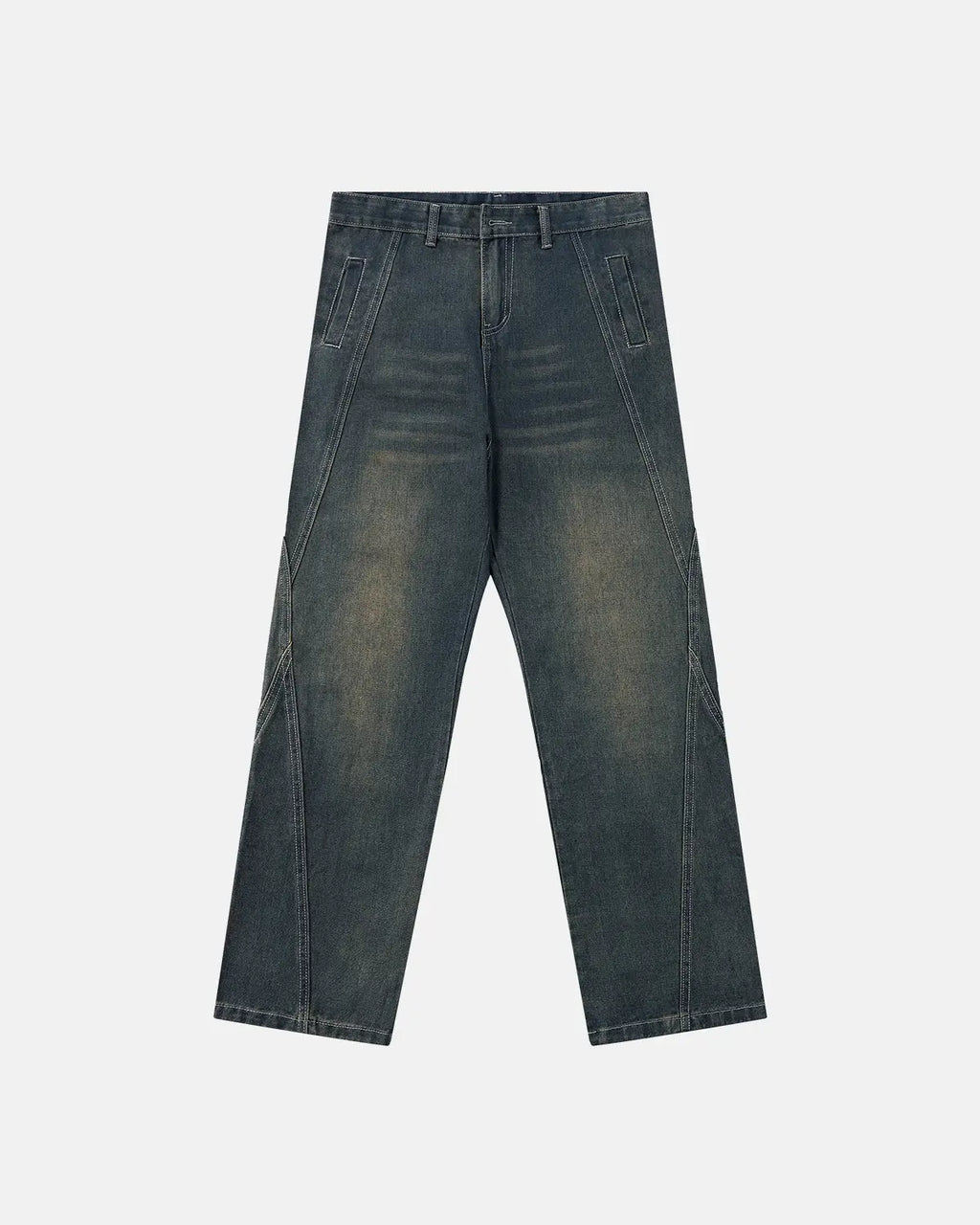 Deconstructed Straight-Leg Jeans | Inflation Streetwear