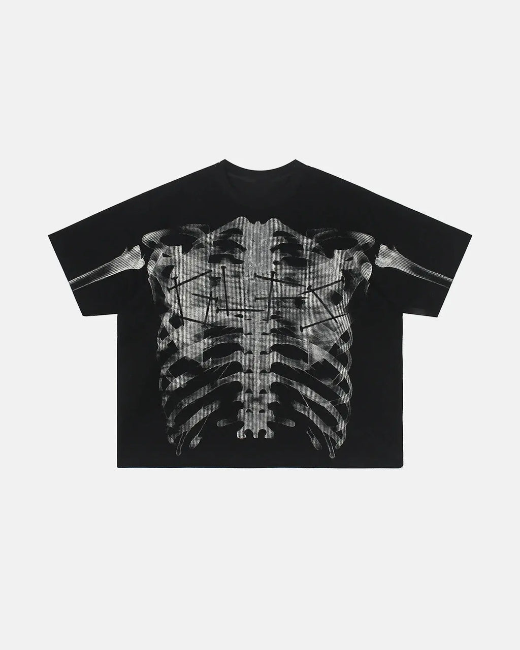 Pink X-Ray Skeleton Boxy T-Shirt | Inflation Streetwear