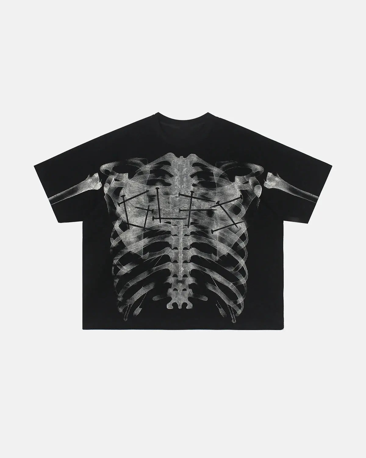 Pink X-Ray Skeleton Boxy T-Shirt | Inflation Streetwear