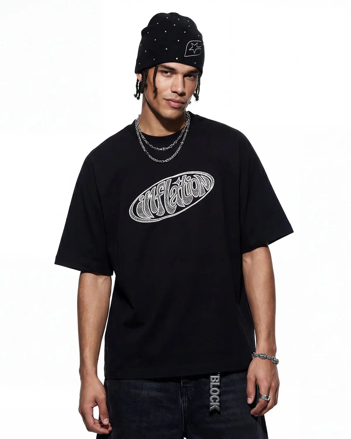Hollow Embroidered Graphic T-Shirt | Inflation Streetwear