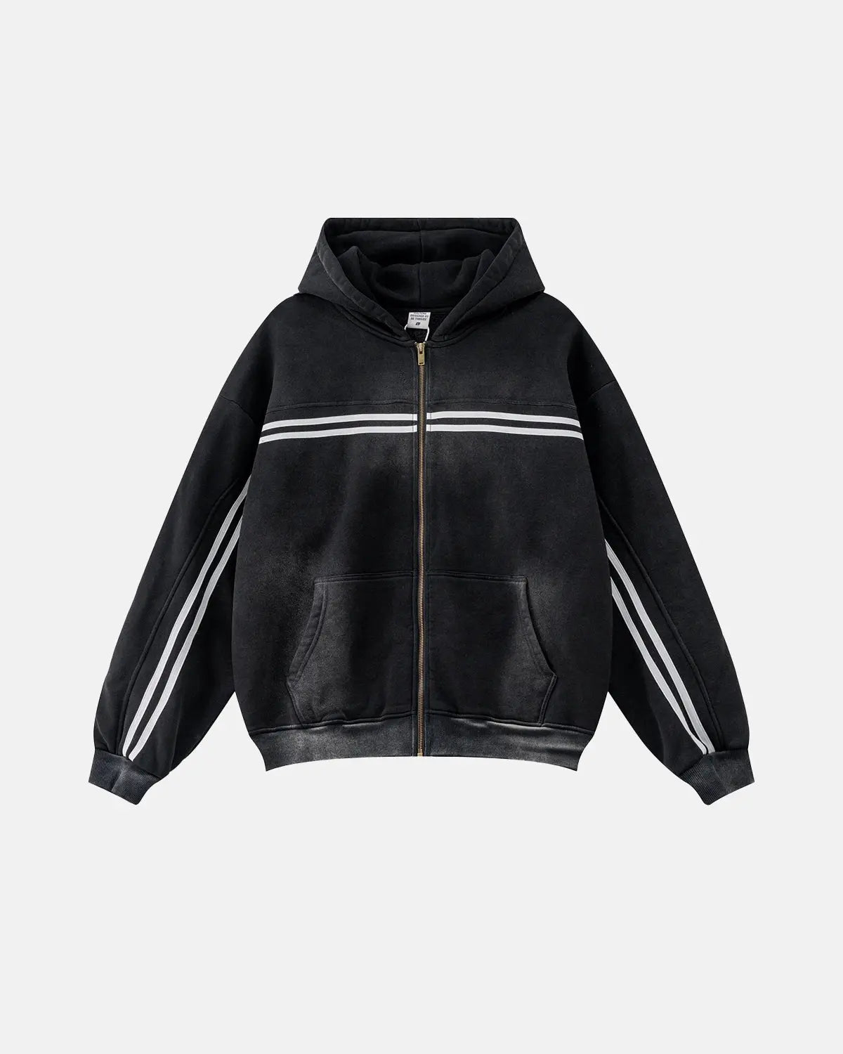 Striped Acid Wash Zip Up Hoodies | Inflation Streetwear