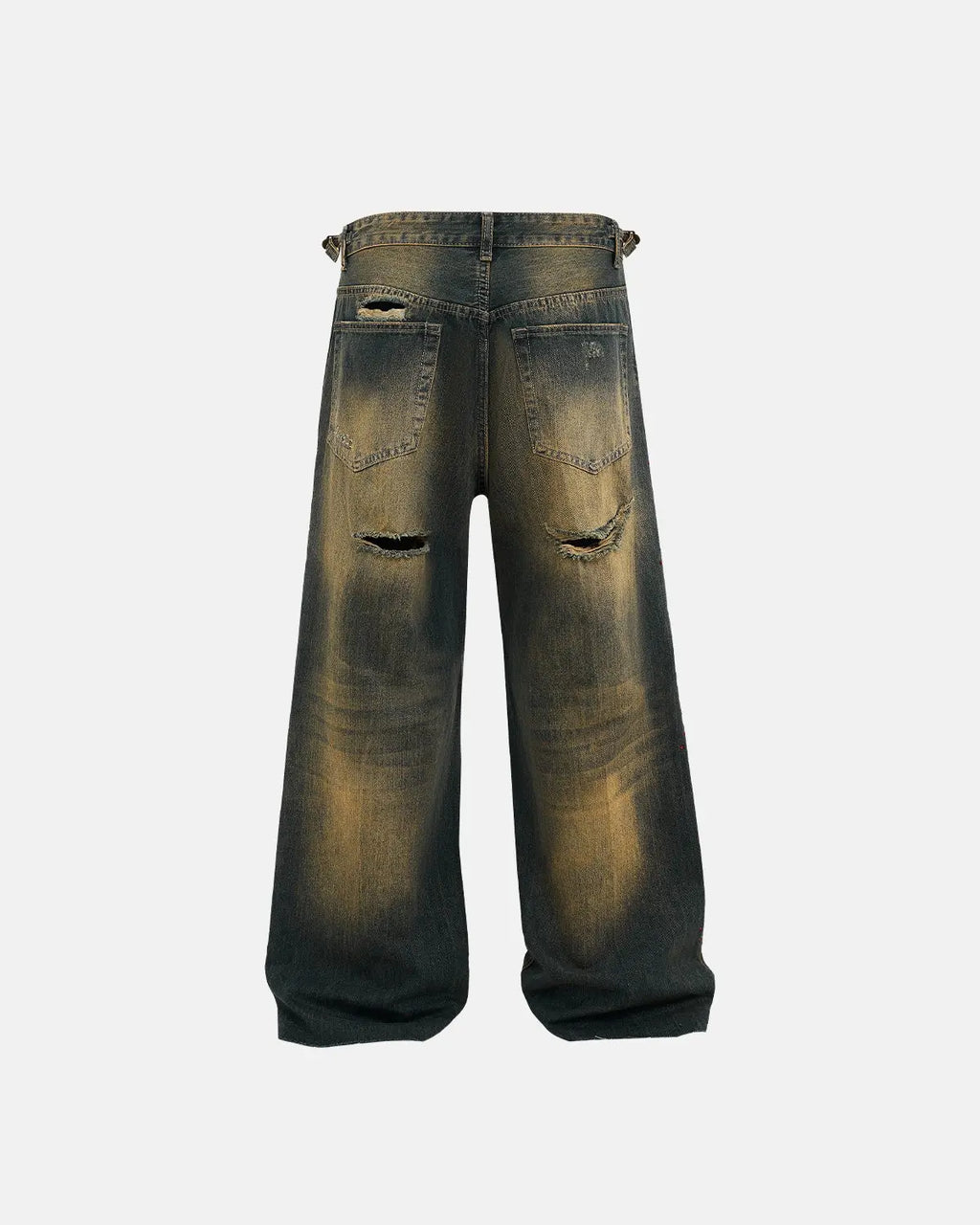 Dirty Wash Rhinestone Baggy Jeans | Inflation Streetwear