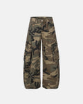 Camo Cargo Barrel Pants | Inflation Streetwear