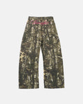Pink Embroidered Camo Baggy Pants | Inflation Streetwear