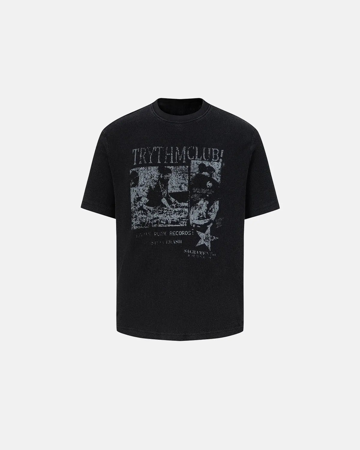 Distressed Graphic Waffle Tee | Inflation Streetwear